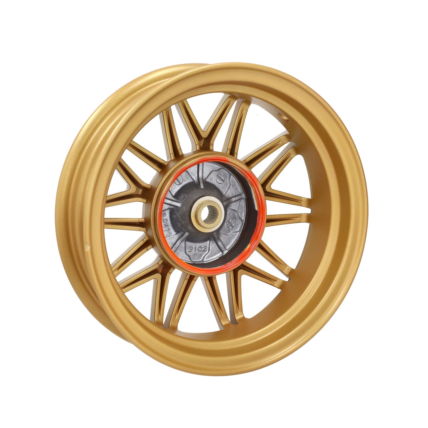 Wielset Fast Arrow Pro 11 en 12 inch wiel + oversized remschijfset goud piaggio, zip 2t , zip 4t, zip2000