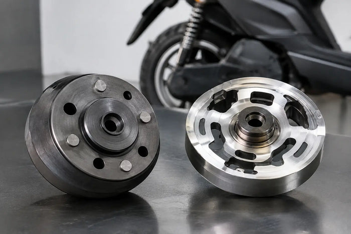 OEM vliegwiel of CNC voor jouw scootersetup?