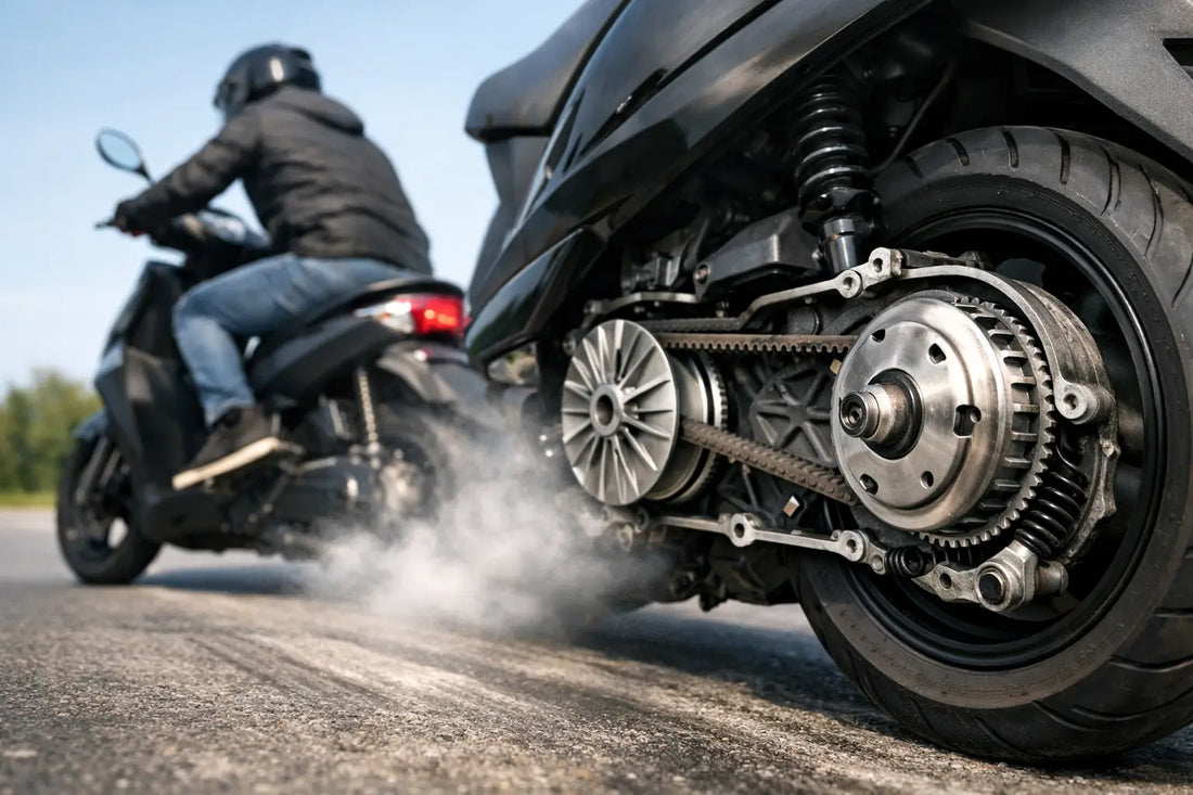 Scooter overbrenging voor snellere sprint