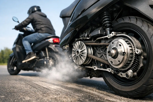 Scooter overbrenging voor snellere sprint