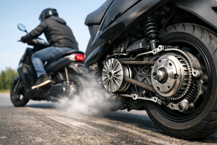 Scooter overbrenging voor snellere sprint