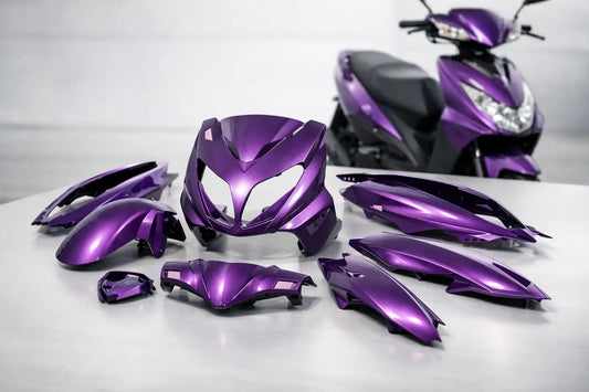 Metallic lila kappenset Yamaha Jog R/RR 9-delig