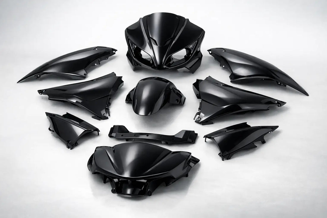Zwart metallic kappenset Gilera Runner 9-delig