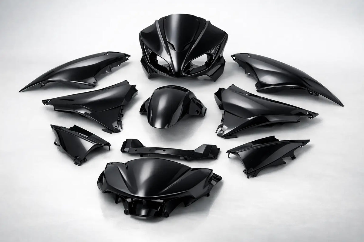 Zwart metallic kappenset Gilera Runner 9-delig