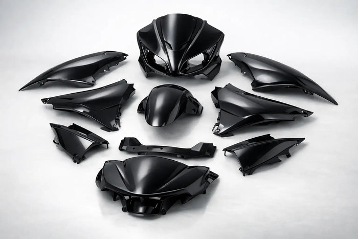 Zwart metallic kappenset Gilera Runner 9-delig