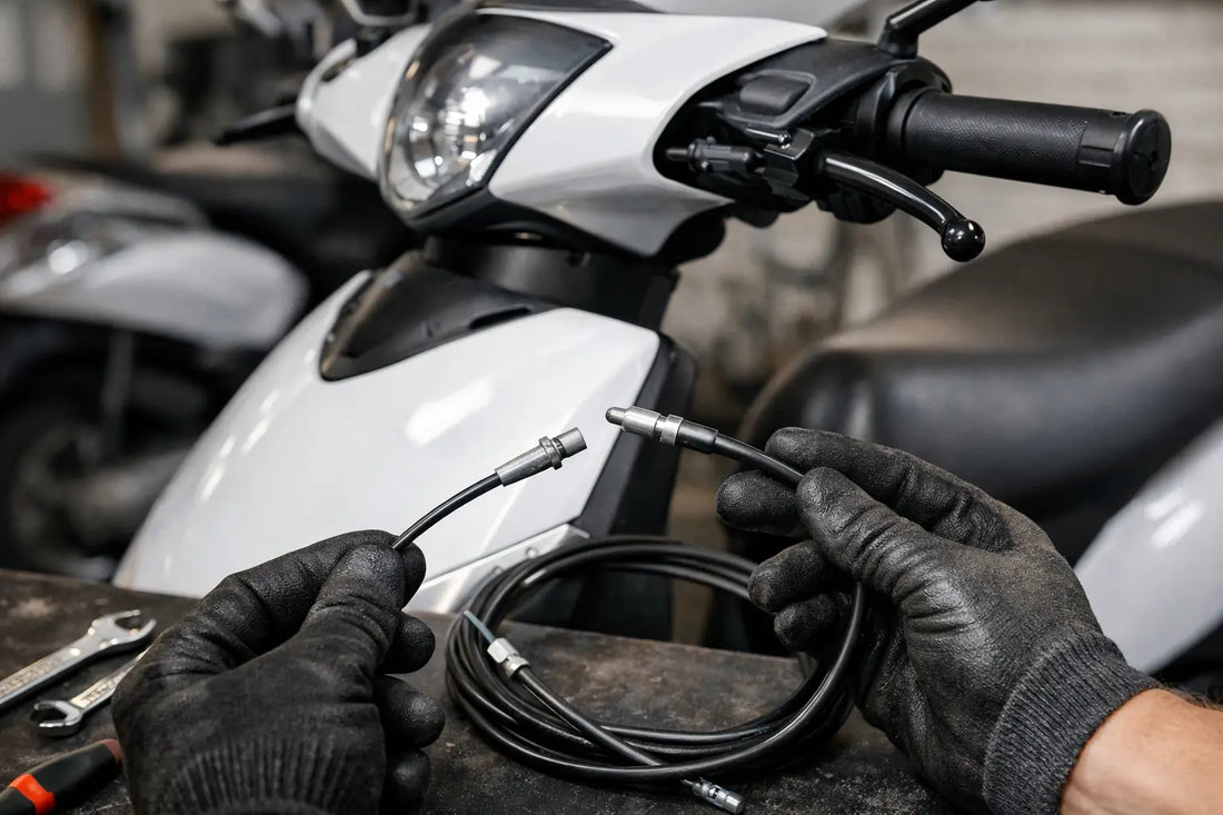 Piaggio Zip remkabel vervangen uitgelegd