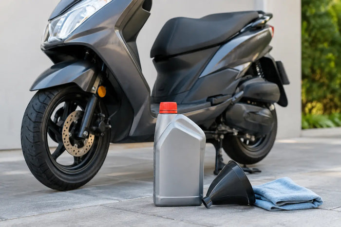 Welke olie gebruikt een viertakt scooter?