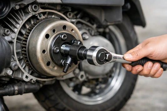 Vliegwieltrekker gebruiken bij Piaggio motor
