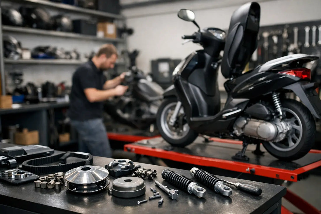Scooter onderdelen montage werkplaats