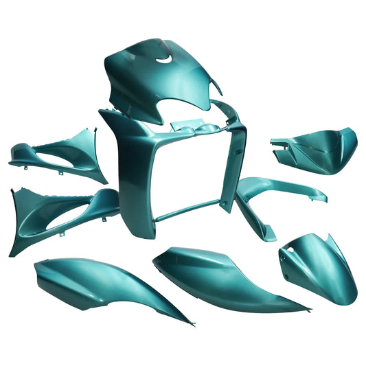 Plaatwerkset / Kappenset Metallic Turquoise Yamaha Jog R / RR MBK Mach G 9 delig H.R.R.