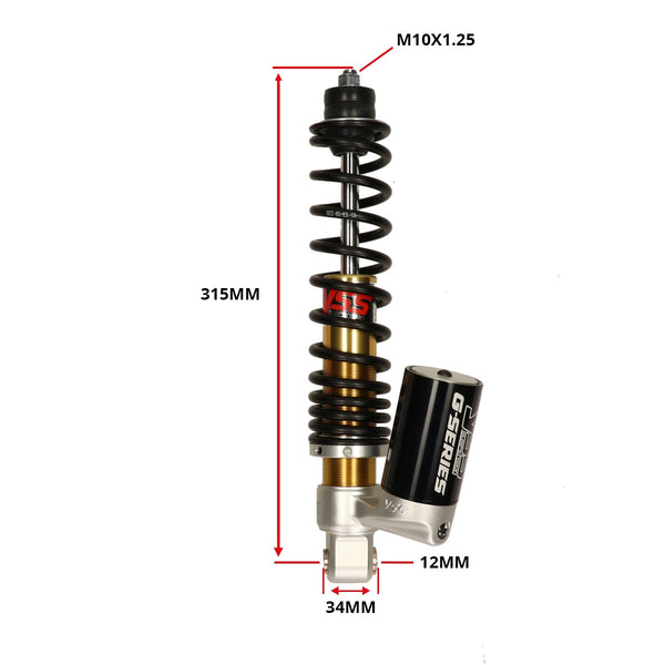 YSS Voorvork Schokbreker 280mm Zwart/Goud Gasdruk Comfort – Vespa Primavera 125 4T / Sprint 125 4T / Primavera & Sprint 4T