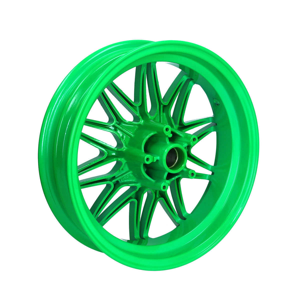 Velgenset Special Oversize Fast Arrow Pro 12+11 Inch Fluor groen Zip2000, Zip 2T, Zip 4T
