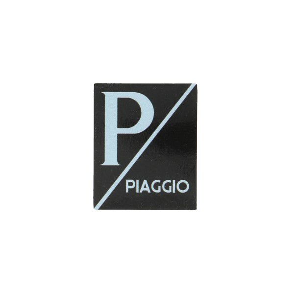 Sticker logo voorscherm zwart/zwart past op lx, piaggio, primavera, sprint