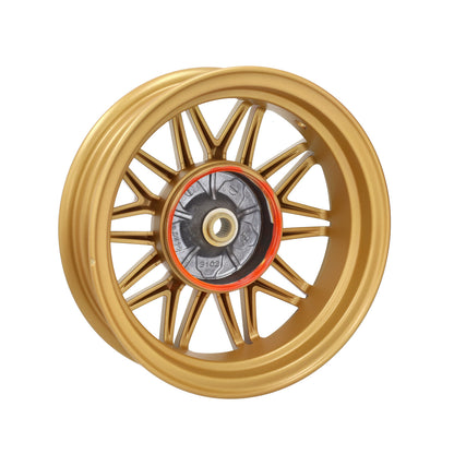 Wielset Fast Arrow Pro 11 en 12 inch wiel + oversized remschijfset goud piaggio, zip 2t , zip 4t, zip2000