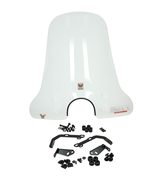 Windscherm isotta met bevestigingsset hoog ronde koplamp helder agm VX50, BTC Riva, china lx/napoli, gts toscana