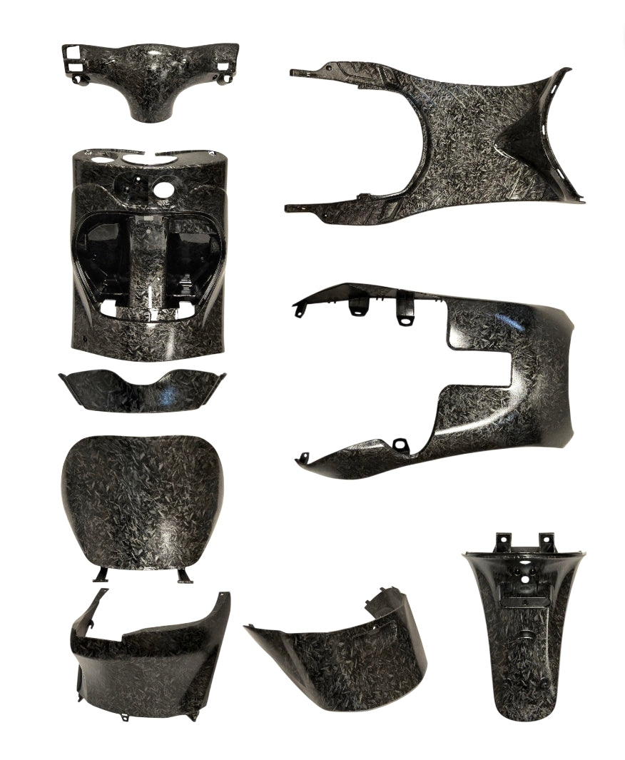 Plaatwerkset binnenzijde compleet forged carbon look 9-delig zip2000