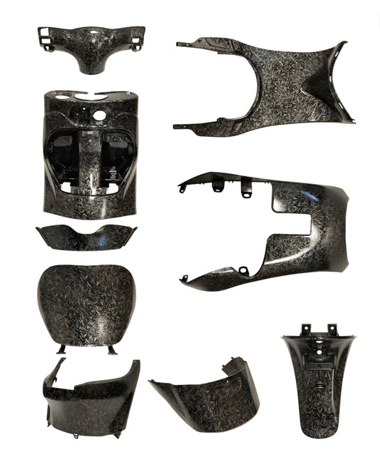 Plaatwerkset binnenzijde compleet forged carbon look 9-delig zip2000